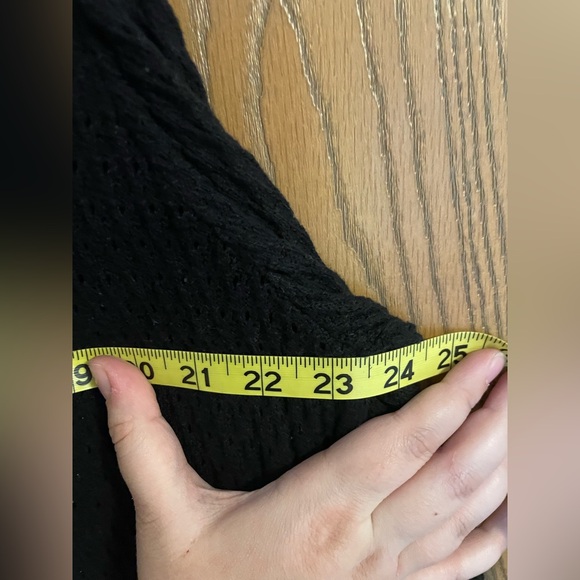 Croft & Barrow Black Knit Sweater with Polka Dot Undershirt - Picture 7 of 8